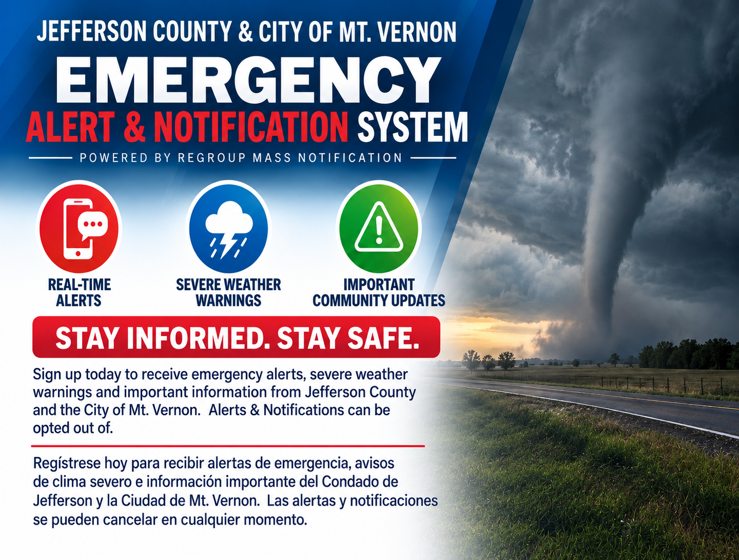 Jefferson County & City of Mt. Vernon Alerts and Notifications Sign Up